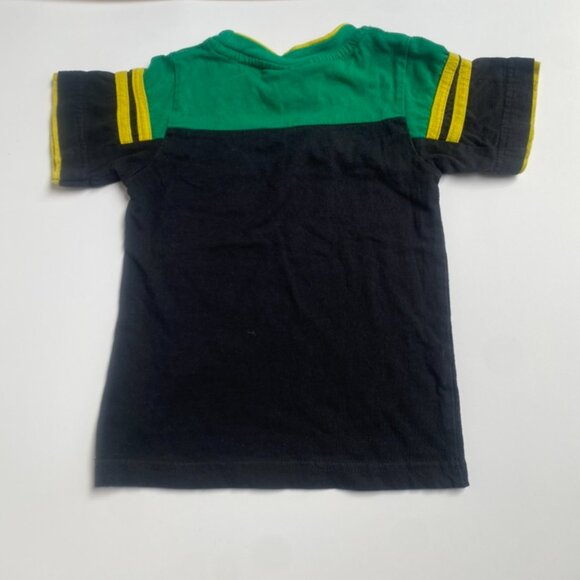 LMS Kids Short Sleeve Round Neck Jamaican Tshirt Black Green Yellow Size 2-4 - Picture 7 of 7